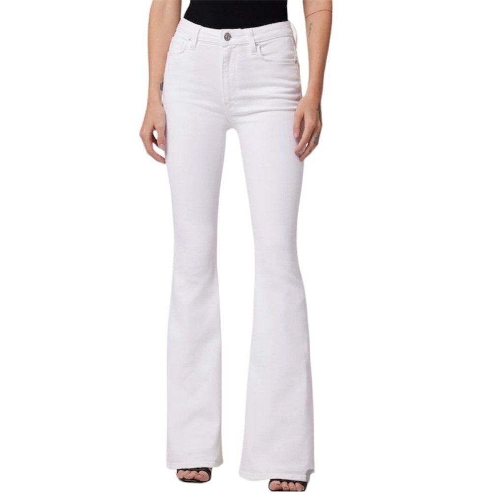 Antonio Melani Straight Leg High Rise Kick Flare  White Jeans Womens Size 12/ 31